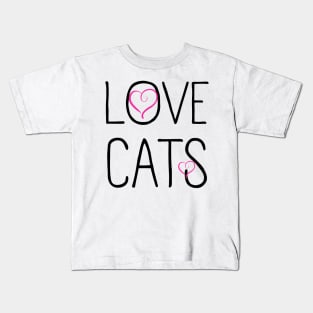 love cats i love cats i heart cats Kids T-Shirt